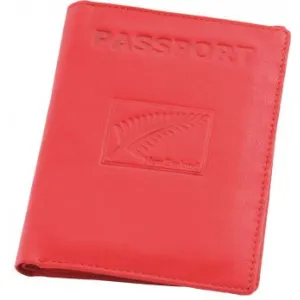 Fern Leather Passport Wallet Red