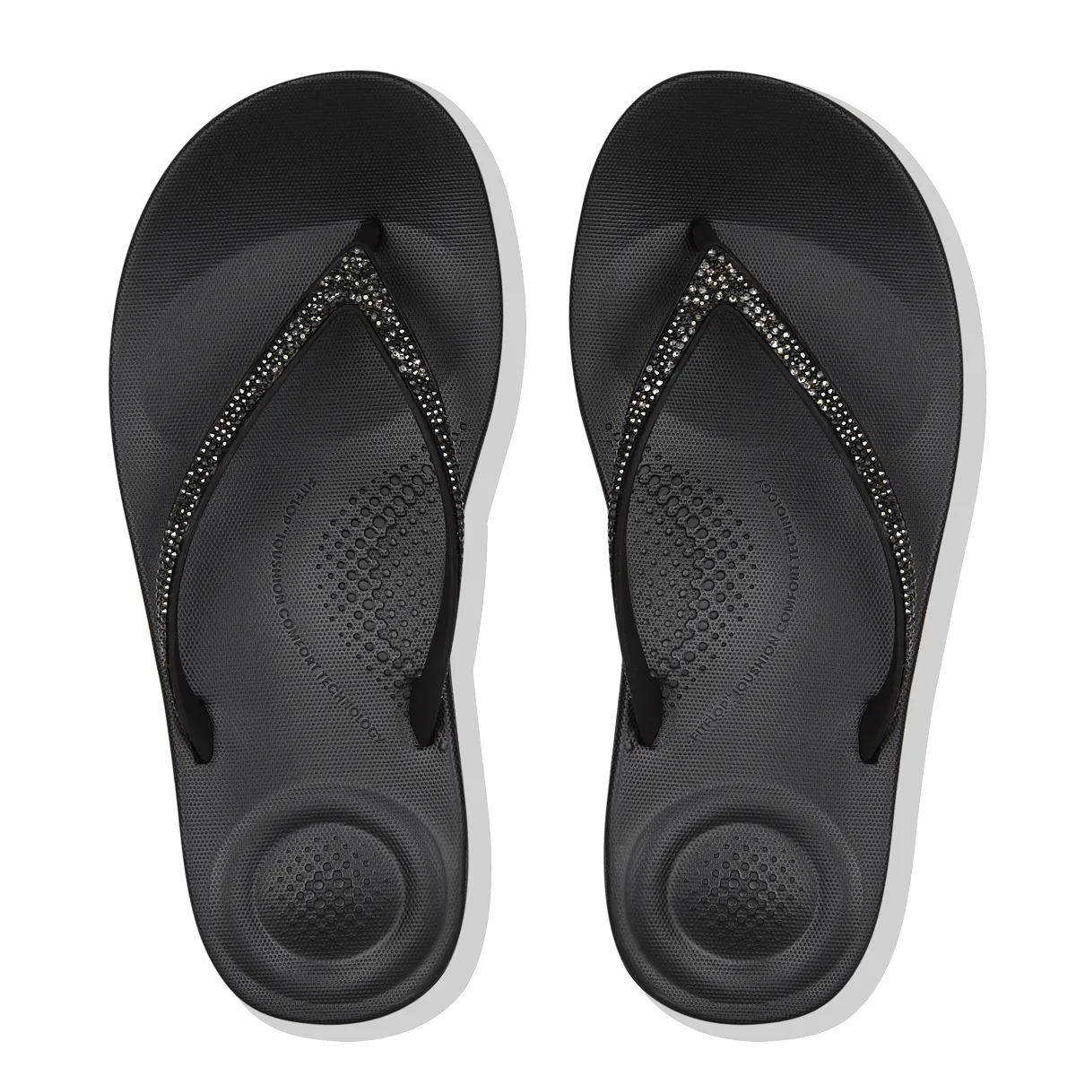 FitFlop Iqushion Flip Flops Black
