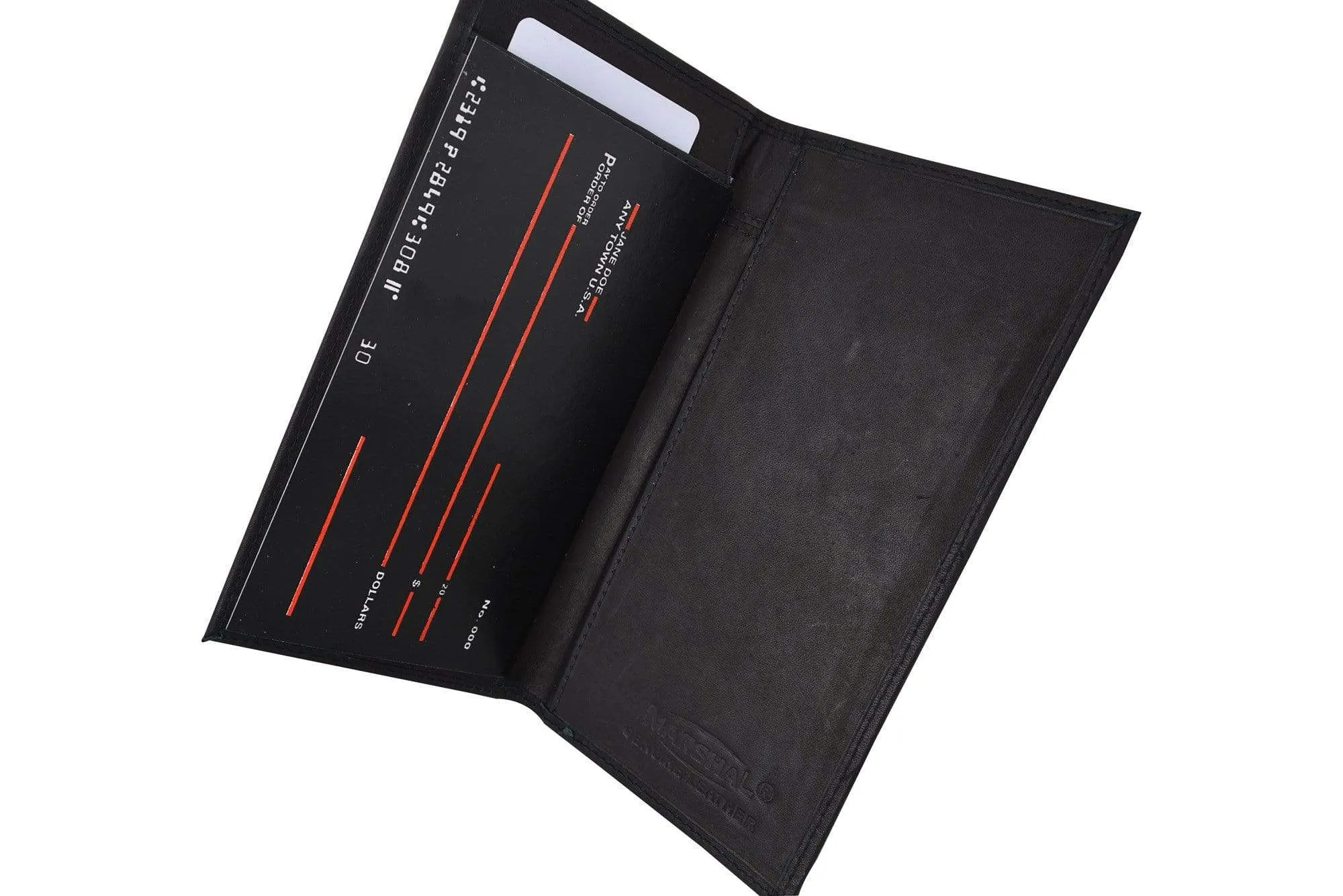 Genuine Leather Bifold Checkbook Cover Wallet with Outside Window 256 CF (C)