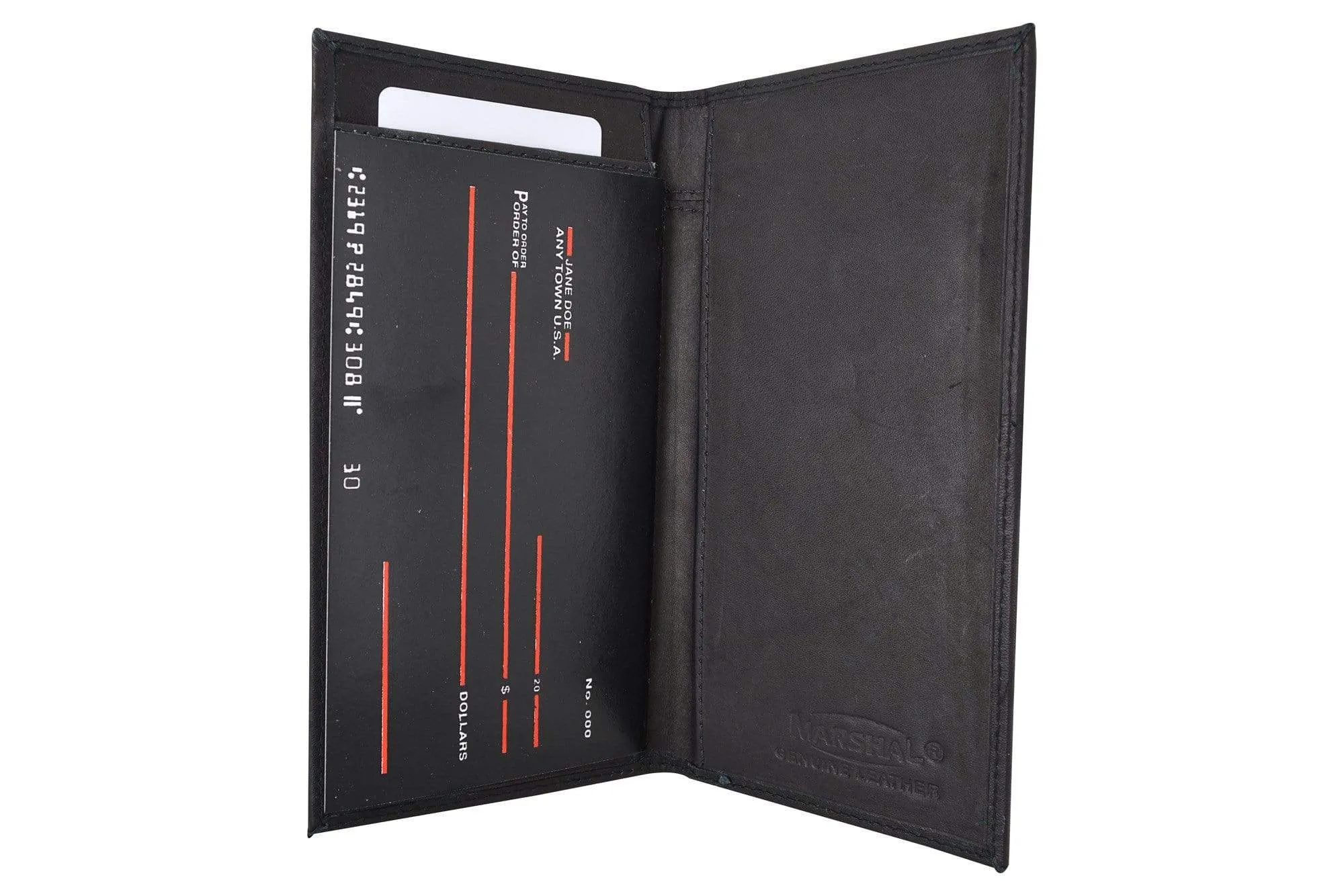 Genuine Leather Bifold Checkbook Cover Wallet with Outside Window 256 CF (C)