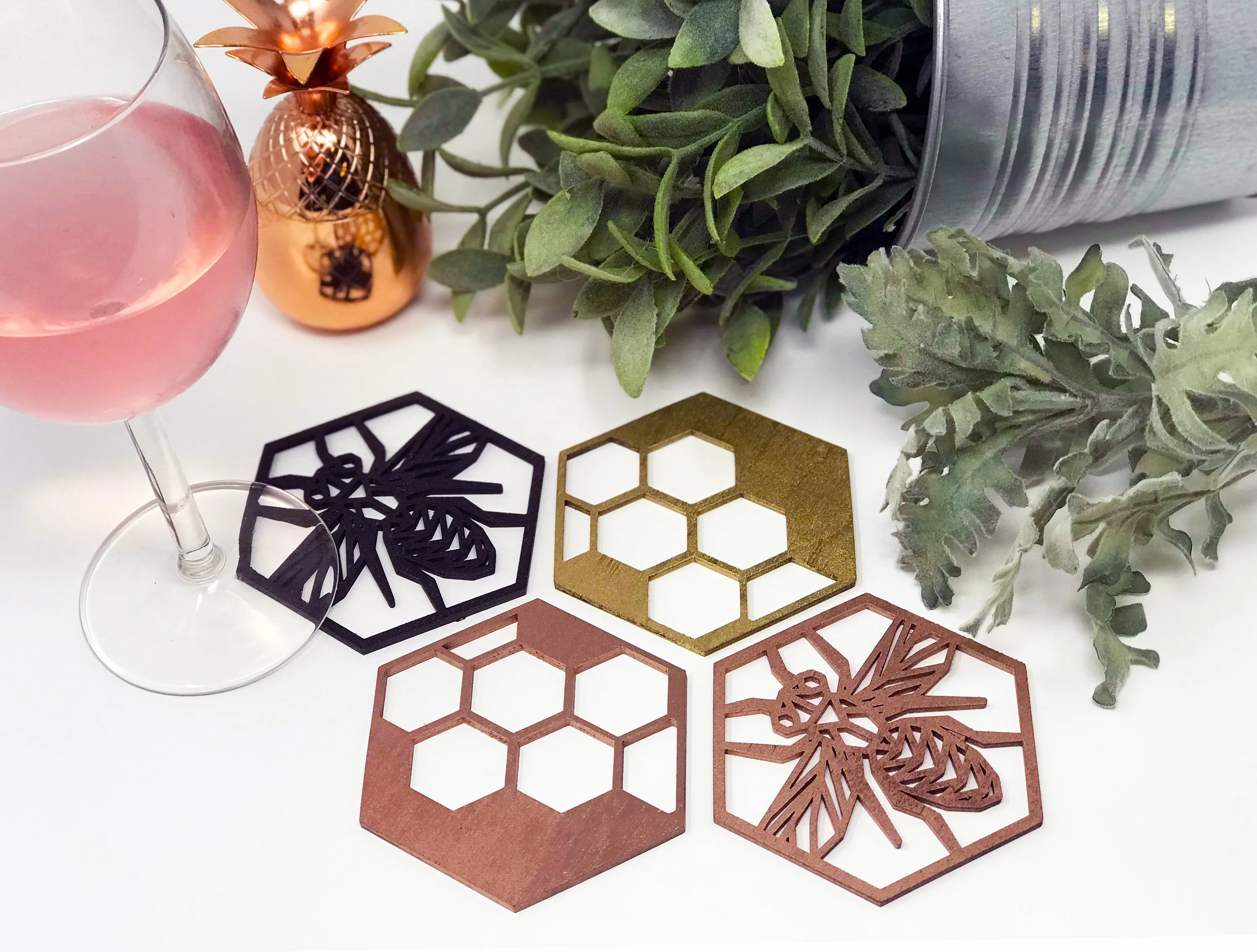 Honey Comb Bee Coasters