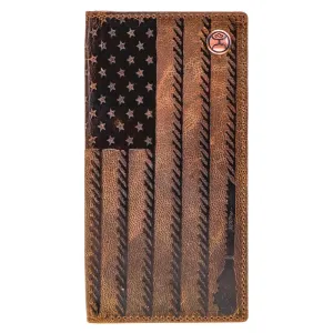 Hooey Liberty Rope Embossed Rodeo Wallet With Hooey Logo Rivet HW003-BRBK