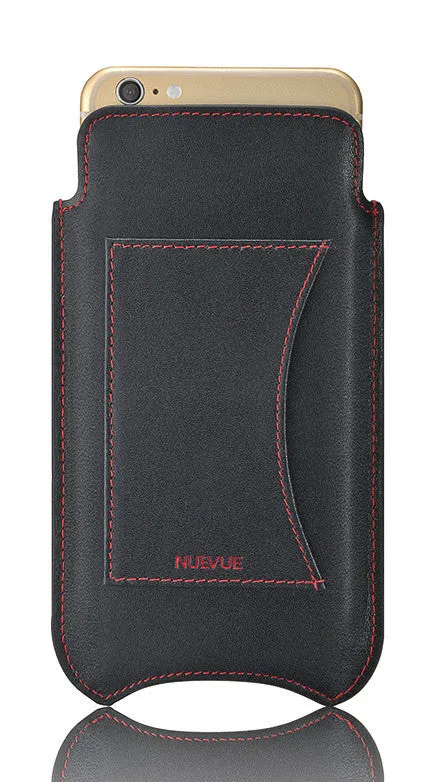 iPhone 8 / 7 Wallet Case in Black Napa Leather | Screen Cleaning Sanitizing Lining | Smart Window