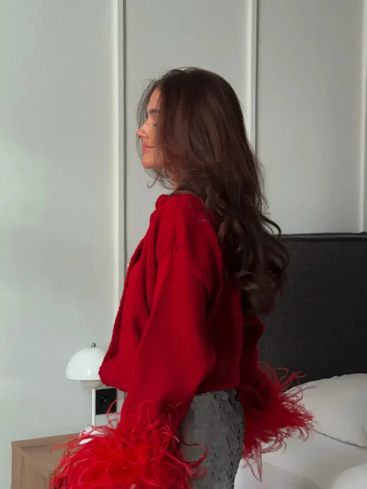 Ivyshape | Chic Feather Cardigan