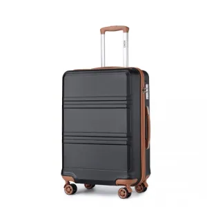 Kono 28 Inch ABS Suitcase in Black and Brown - Durable & Stylish Luggage