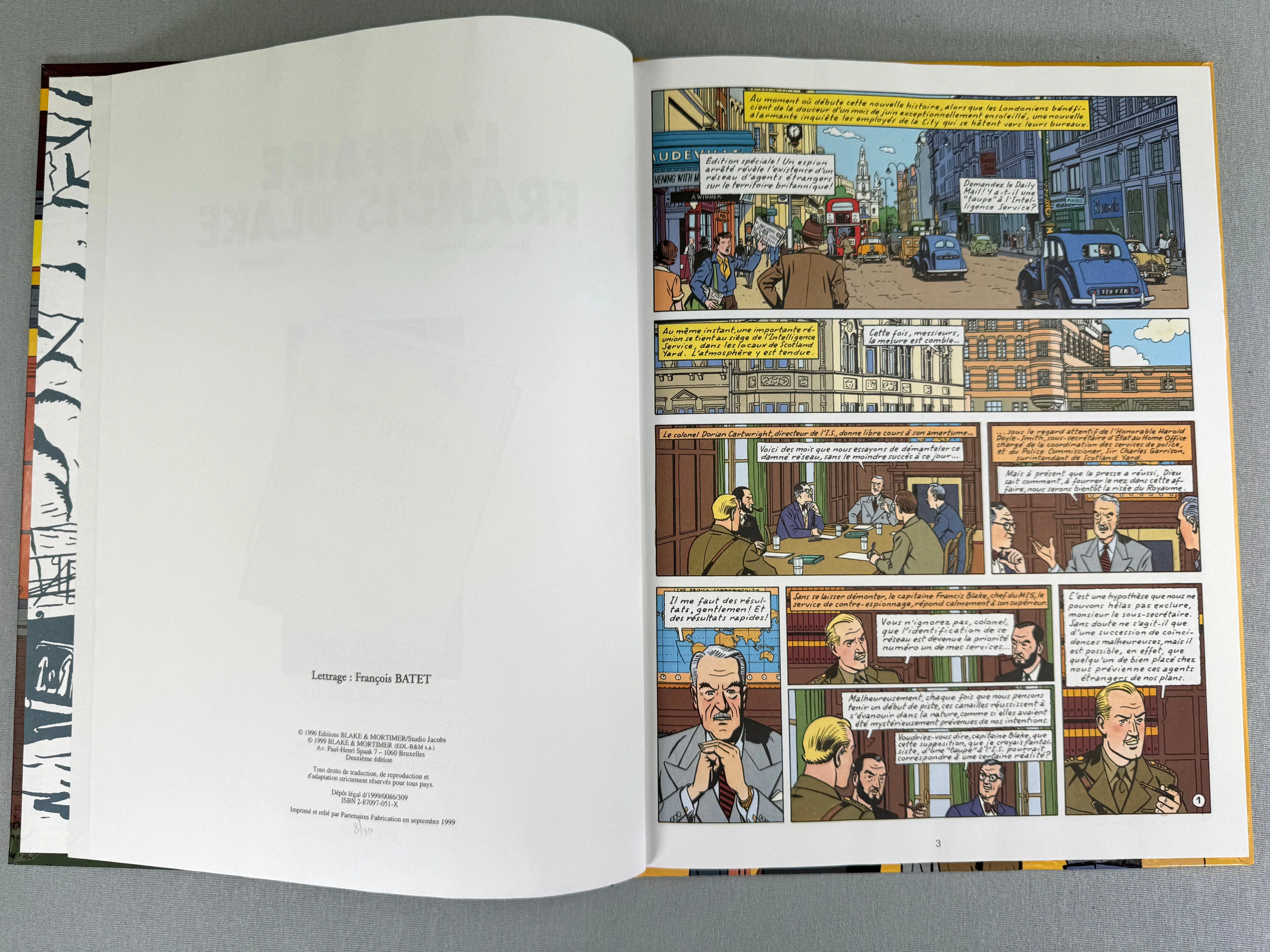 L' Affaire Francis Blake: Edgar P. Jacobs 1999 2nd Reprint Edition HB Blake Mortimer