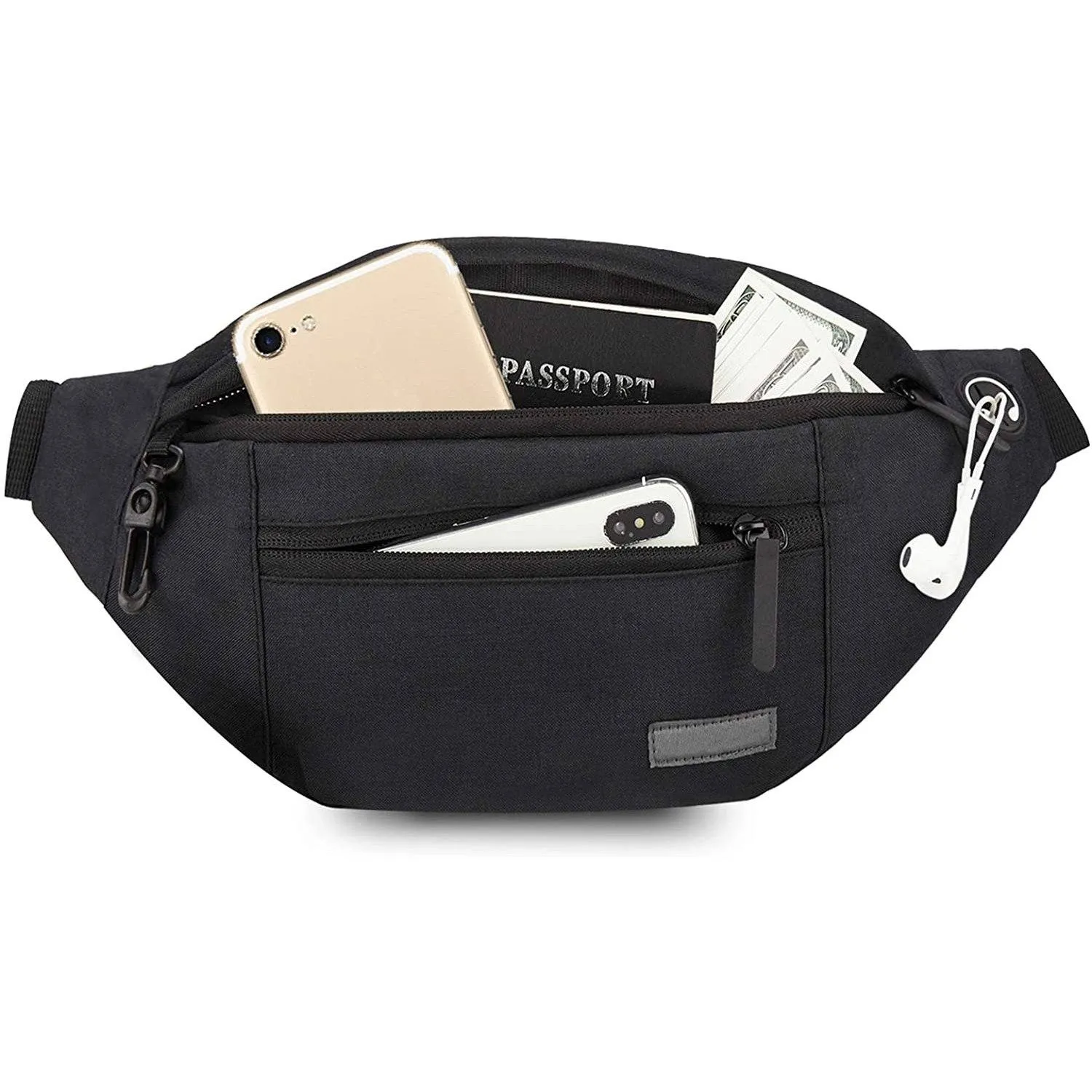 Large Crossbody Fanny Pack with 4-Zipper Pockets