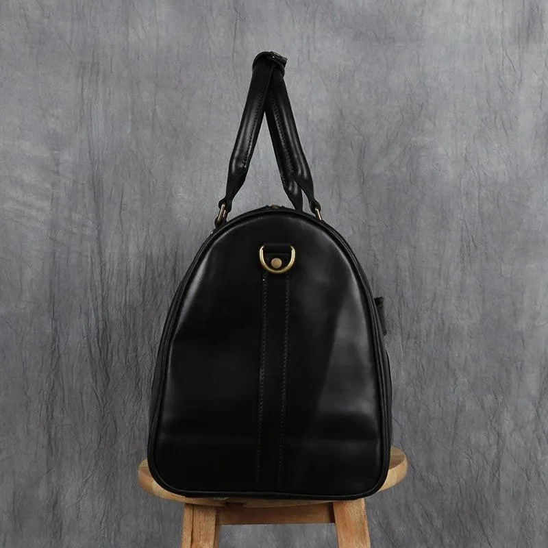Large Leather Duffle bag With Trolley Sleeve