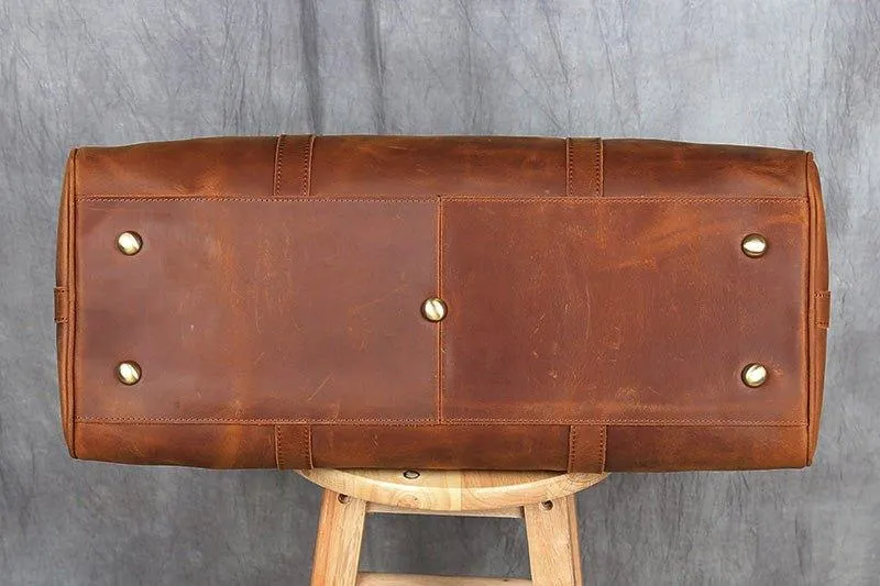 Large Leather Duffle bag With Trolley Sleeve
