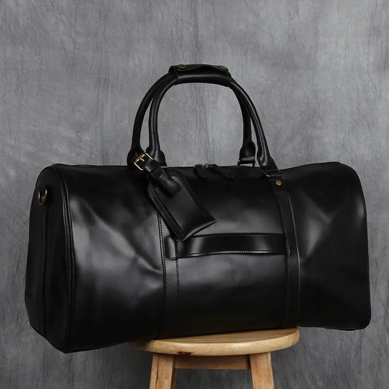 Large Leather Duffle bag With Trolley Sleeve