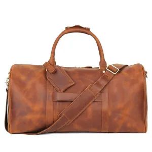 Large Leather Duffle bag With Trolley Sleeve