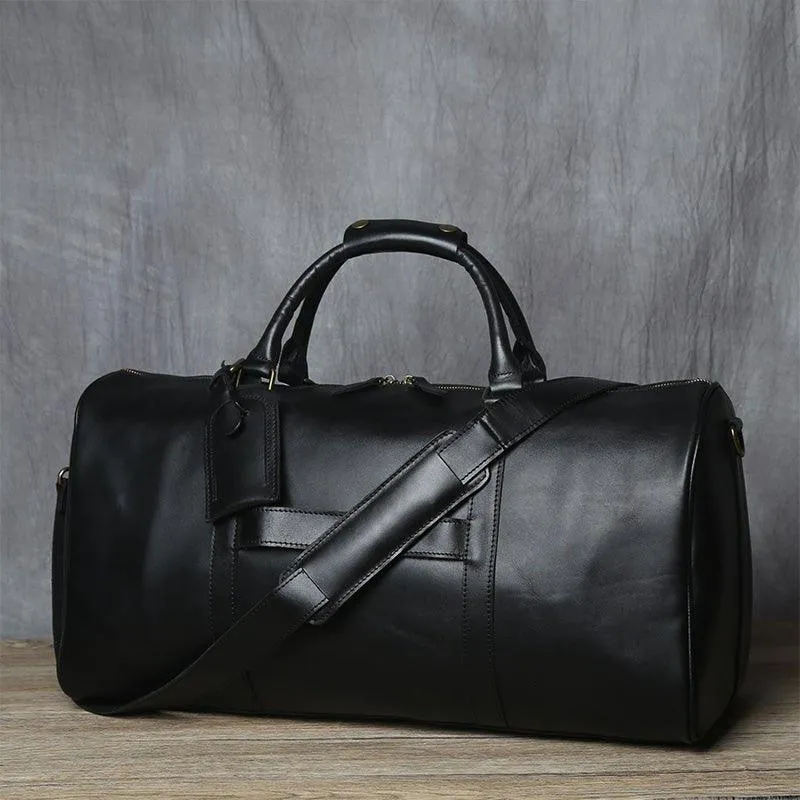 Large Leather Duffle bag With Trolley Sleeve