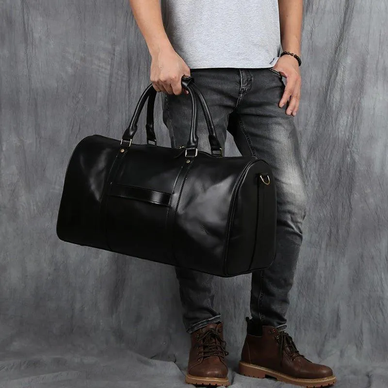 Large Leather Duffle bag With Trolley Sleeve