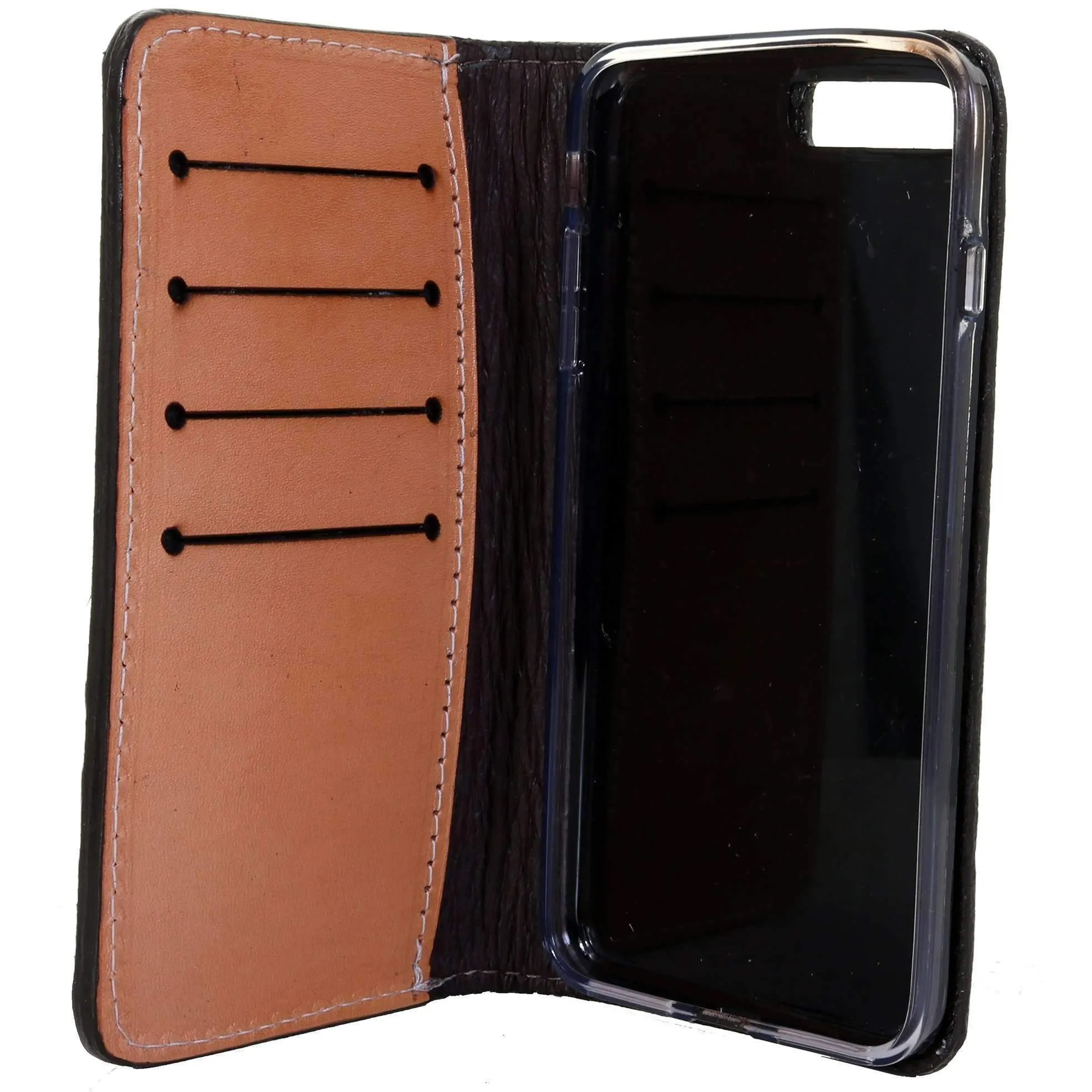 LCPW01 - Natural Leather Tooled Cell Phone Wallet