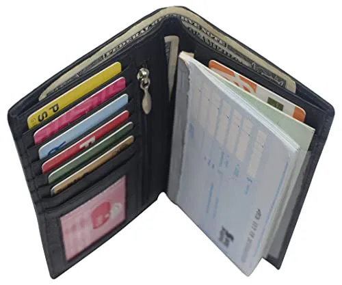 Leather Long Wallets for Men RFID Protected - Men's Slim Long Wallet & Checkbook Wallet