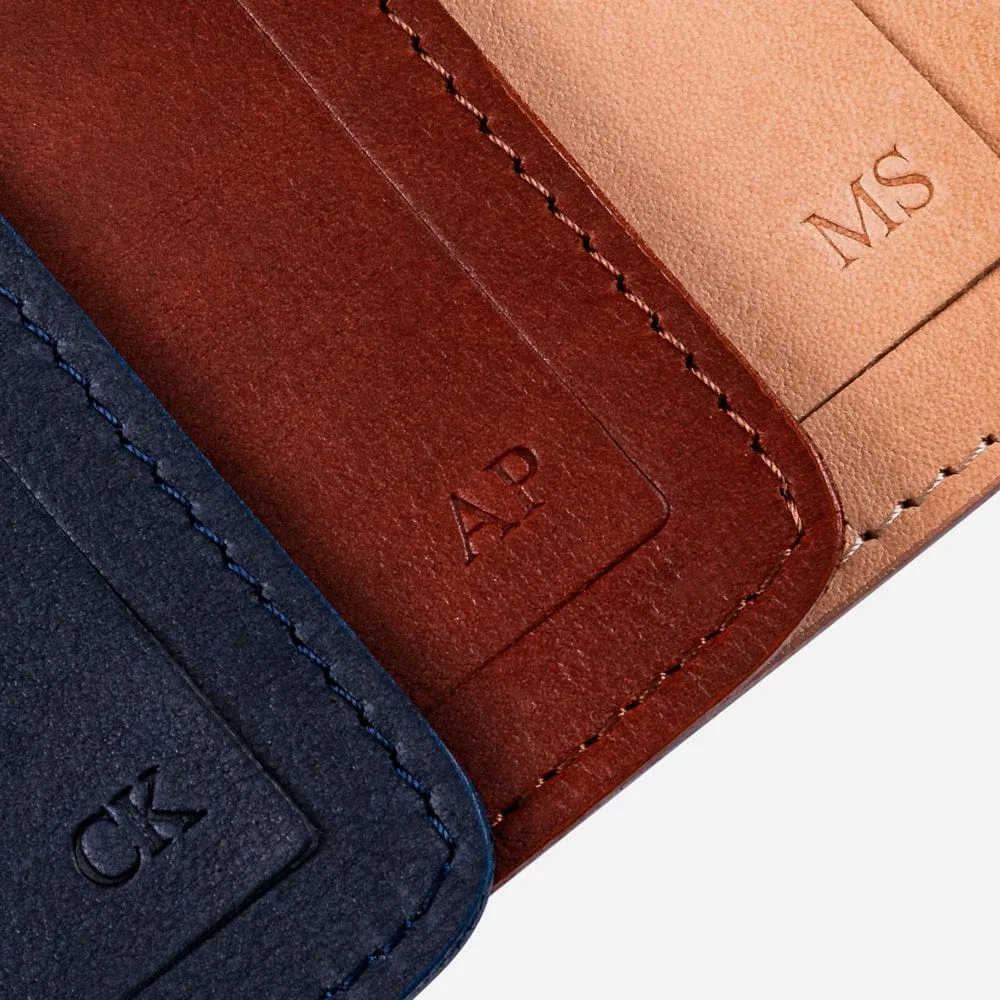 Leather Passport Wallet in Black Camo