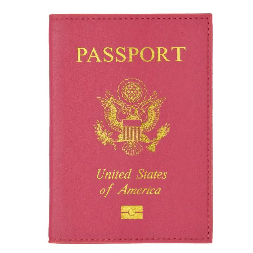 Leather USA Logo Passport Holder - Baby Blue
