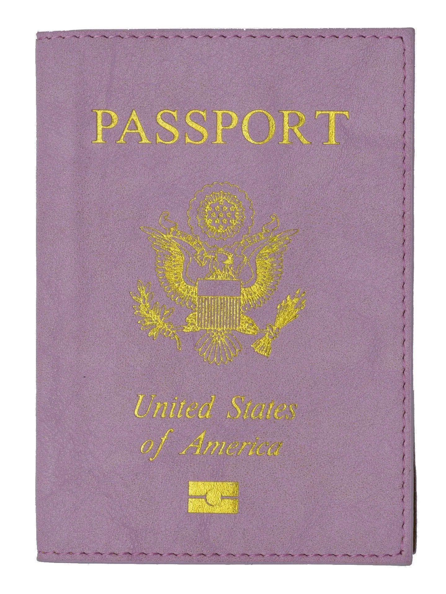Leather USA Logo Passport Holder - Baby Blue