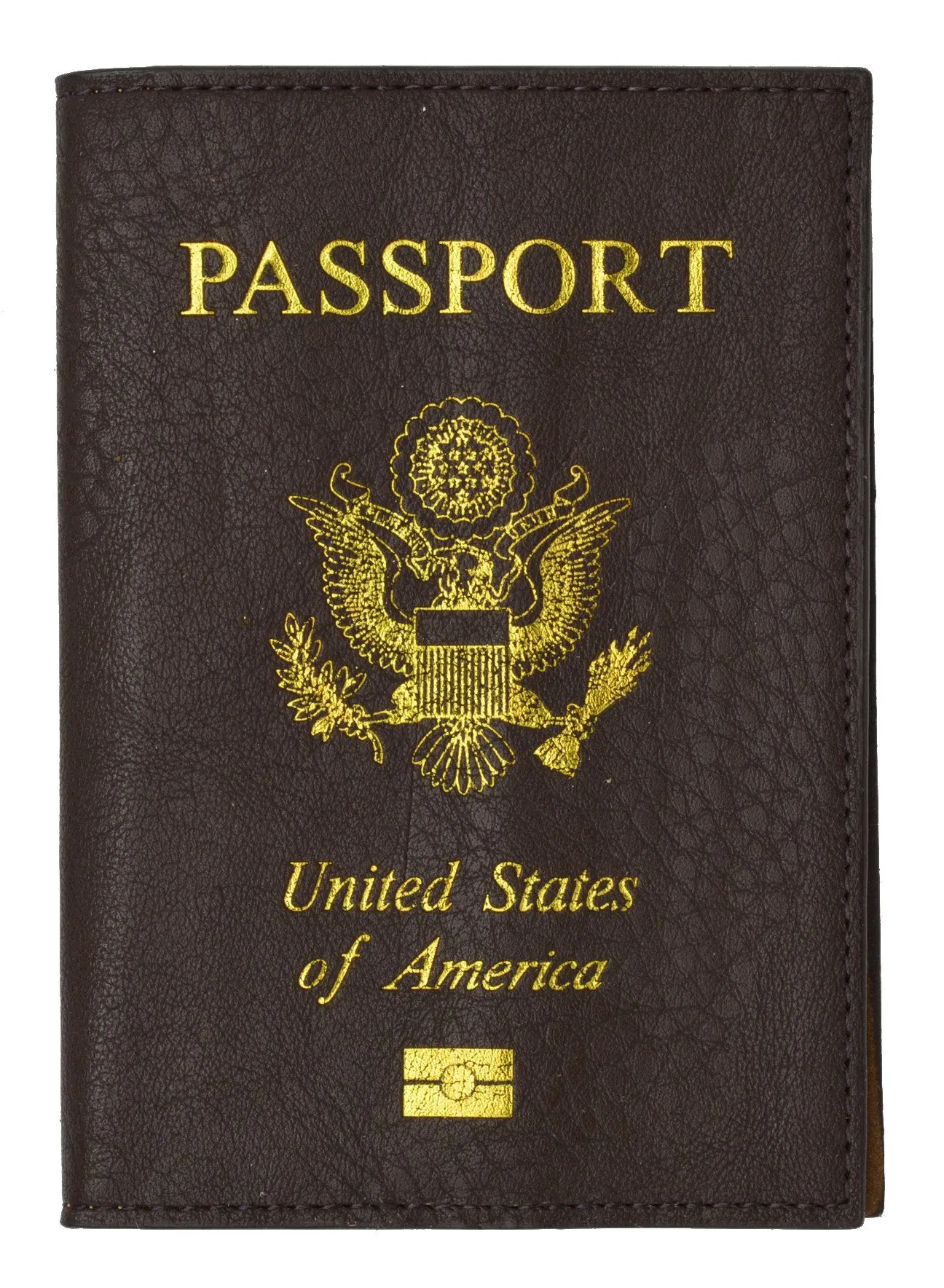 Leather USA Logo Passport Holder - Baby Blue