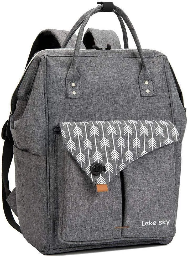 Lekesky Laptop Backpack 15.6 Inch Stylish Computer Backpack Work Travel Backpack for Women and Men, Black