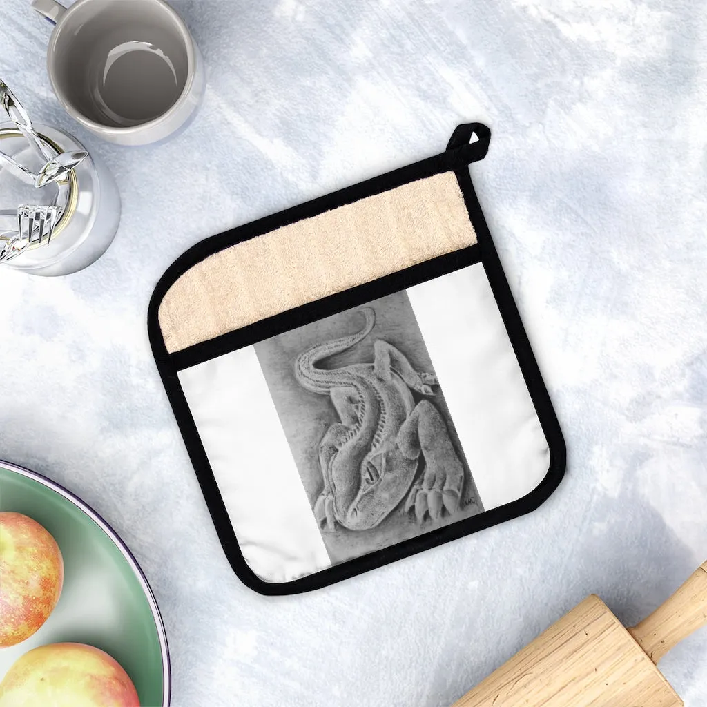 Lizzy the Lizard Pot Holder with Pocket