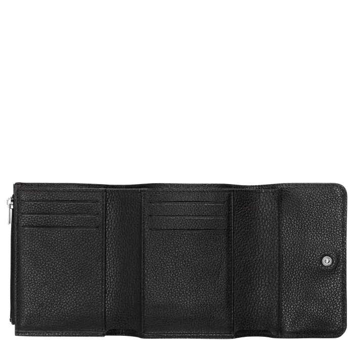 Longchamp - Le Foulonné Compact Purse/Wallet in Black