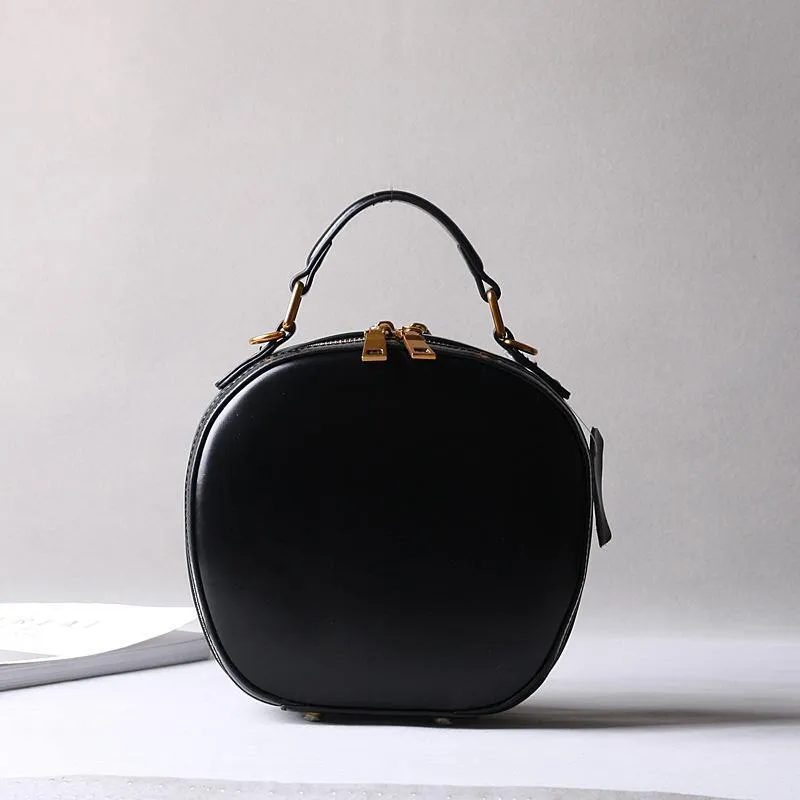 Lusso Leather Crossbody Round Bag