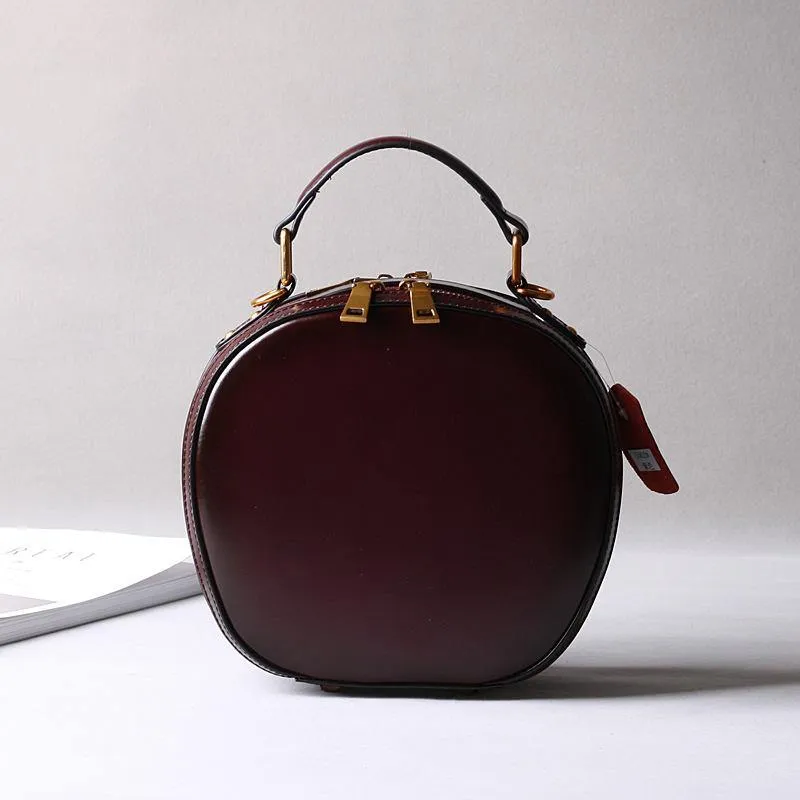 Lusso Leather Crossbody Round Bag