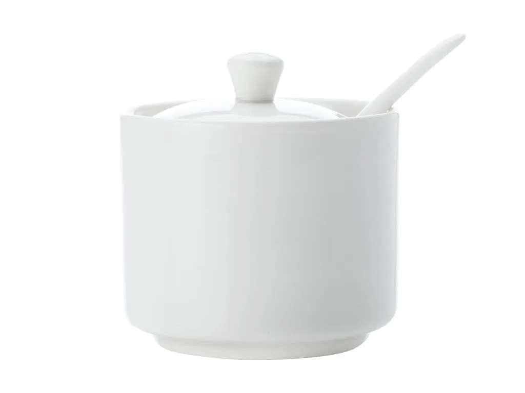 Maxwell & Williams White Basics Straight Sugar With Spoon Gb