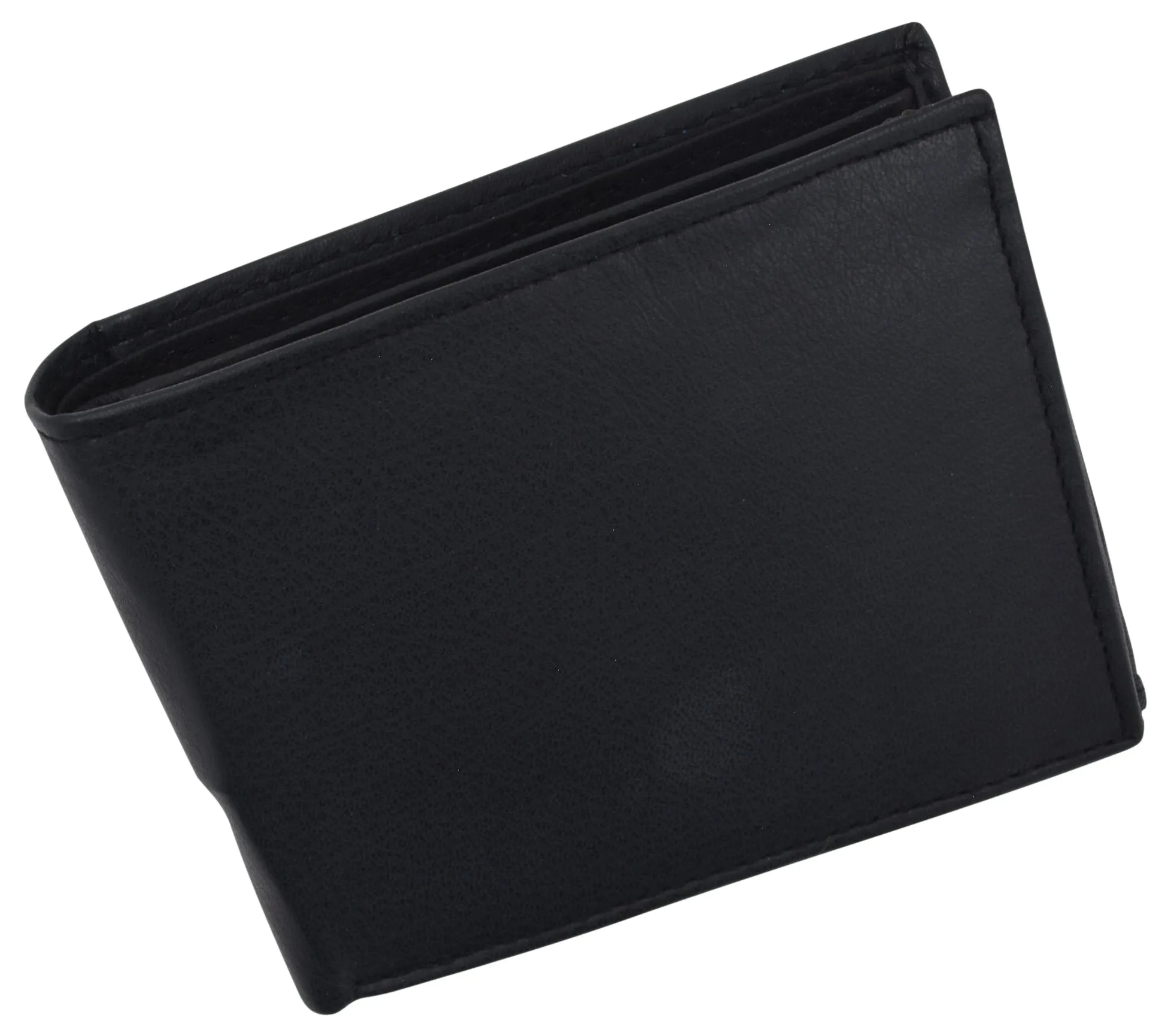 Mens RFID Blocking Leather Credit Card ID Snap Holder Bifold Wallet