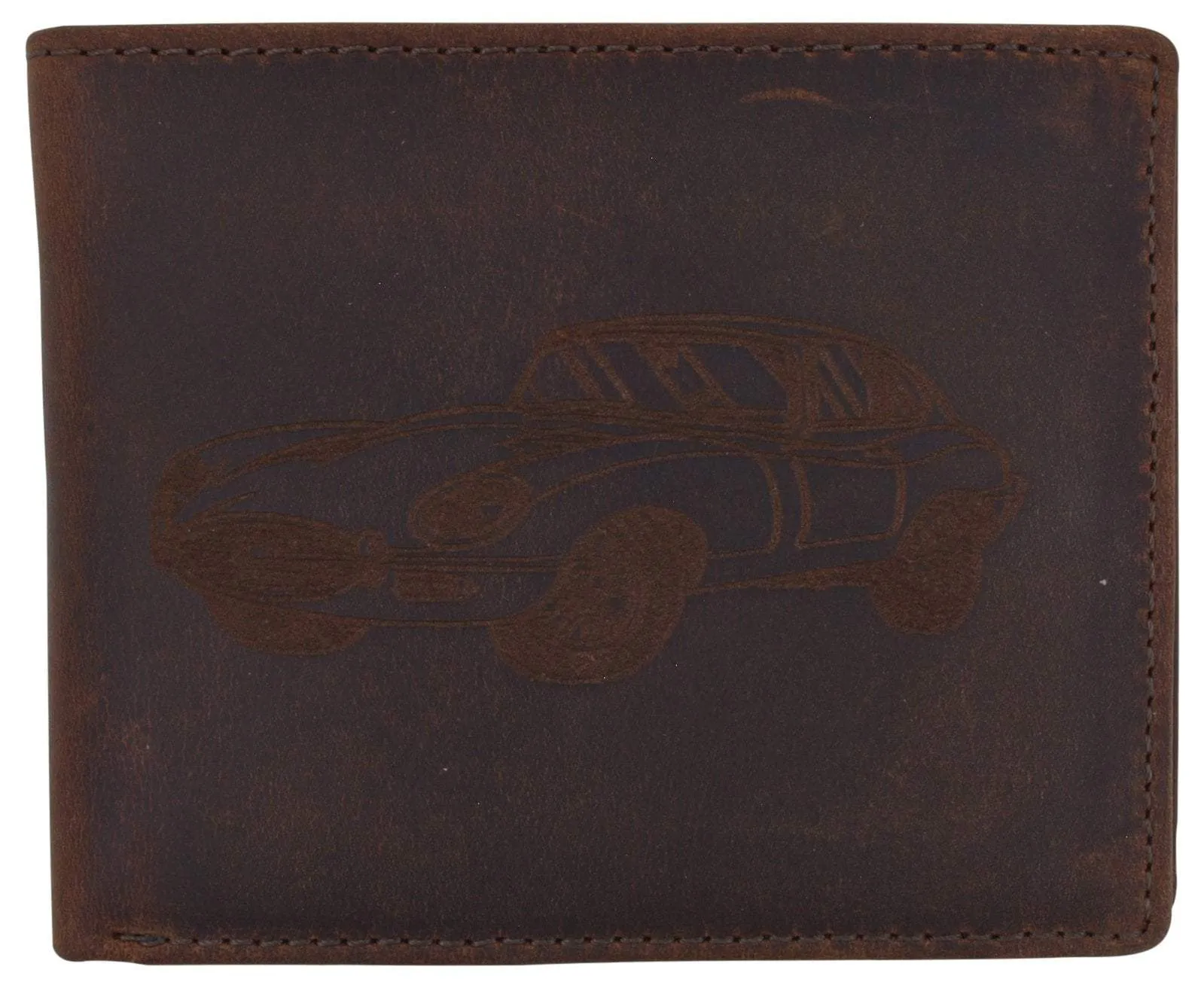Mens Shelby Cobra Car Logo RFID Leather Bifold Flap Card ID Holder Wallet