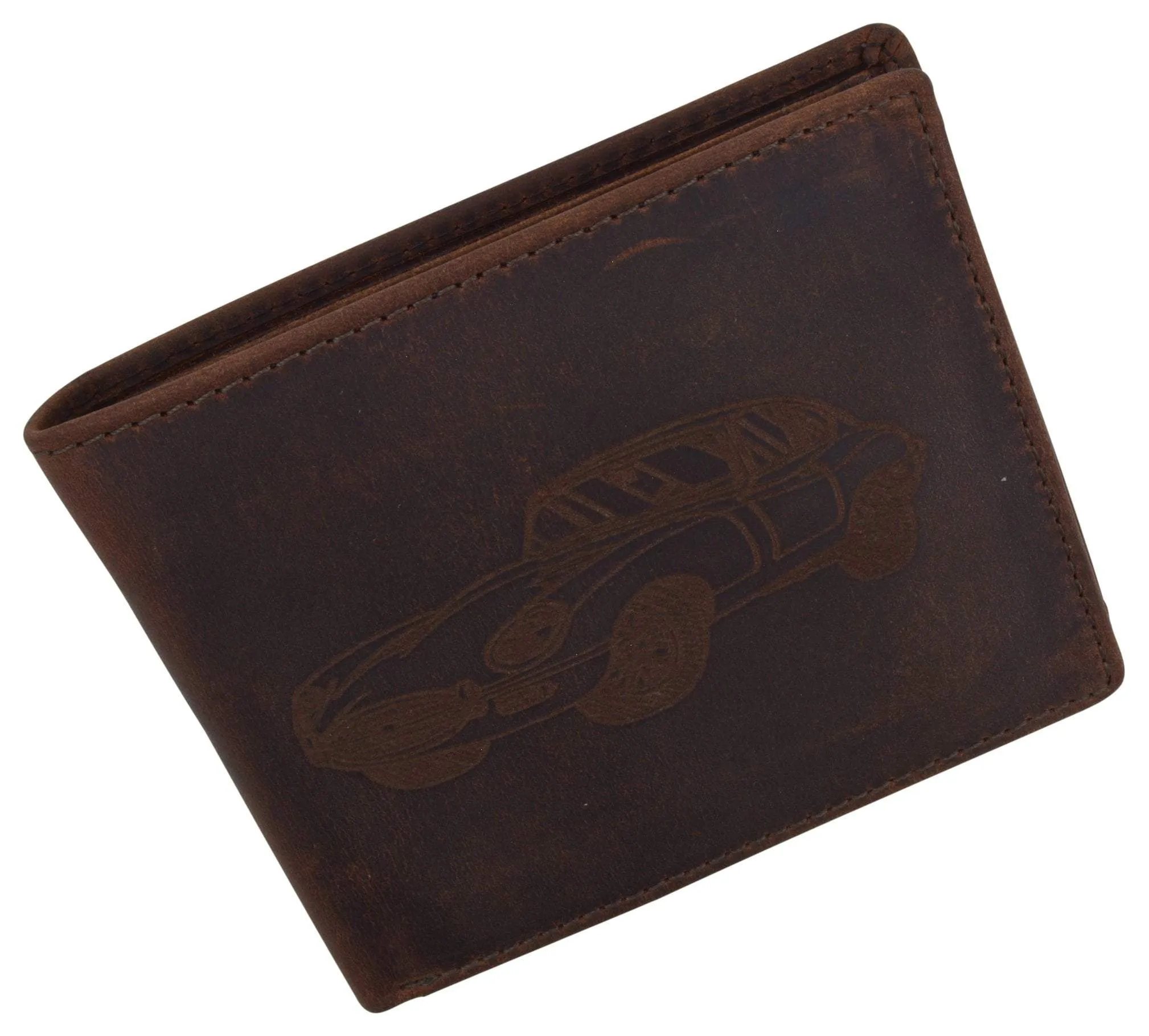 Mens Shelby Cobra Car Logo RFID Leather Bifold Flap Card ID Holder Wallet