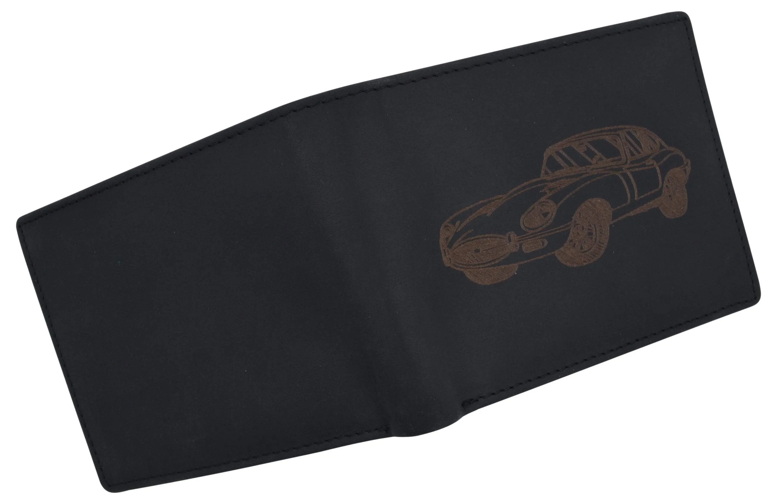 Mens Shelby Cobra Car Logo RFID Leather Bifold Flap Card ID Holder Wallet