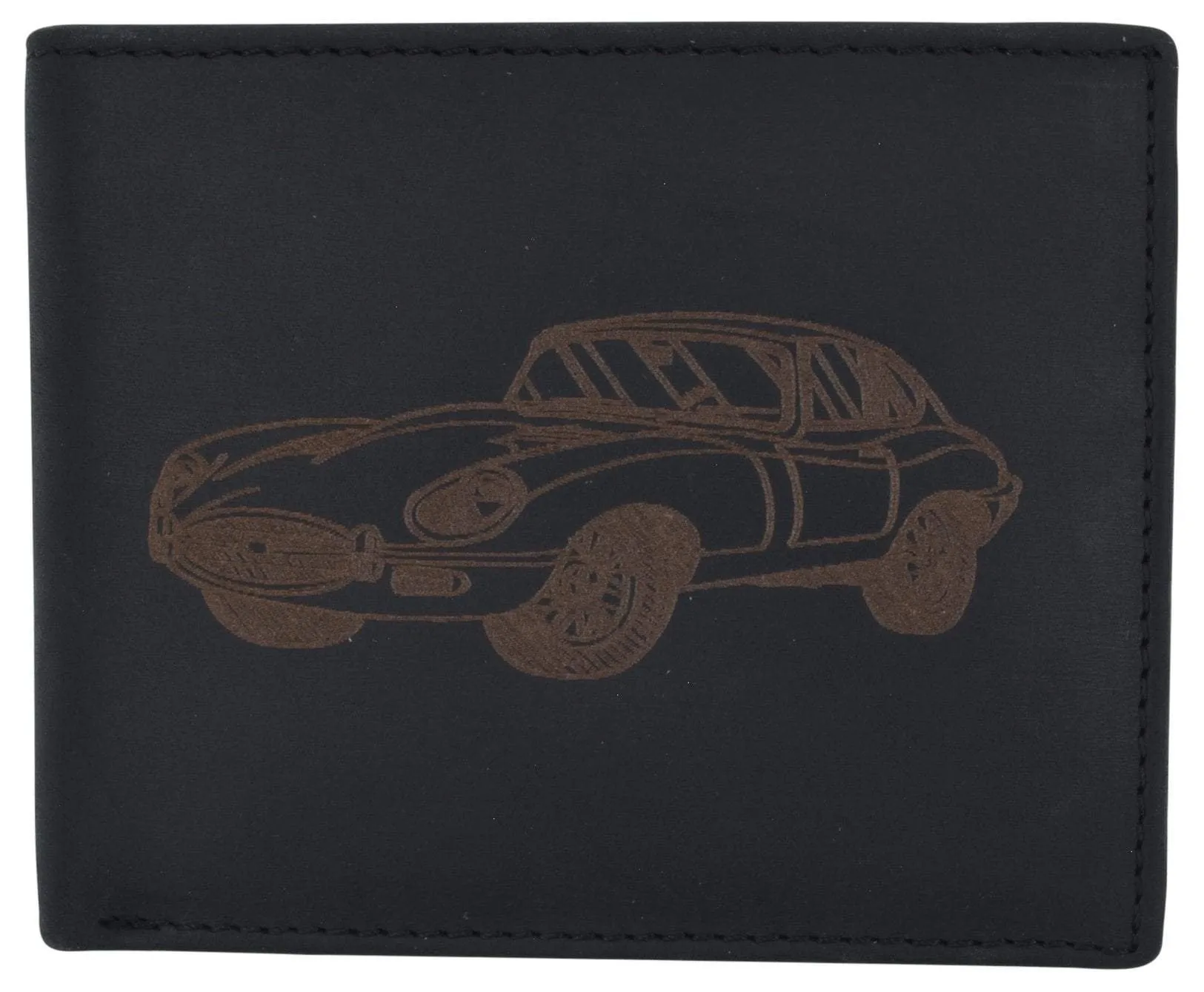 Mens Shelby Cobra Car Logo RFID Leather Bifold Flap Card ID Holder Wallet