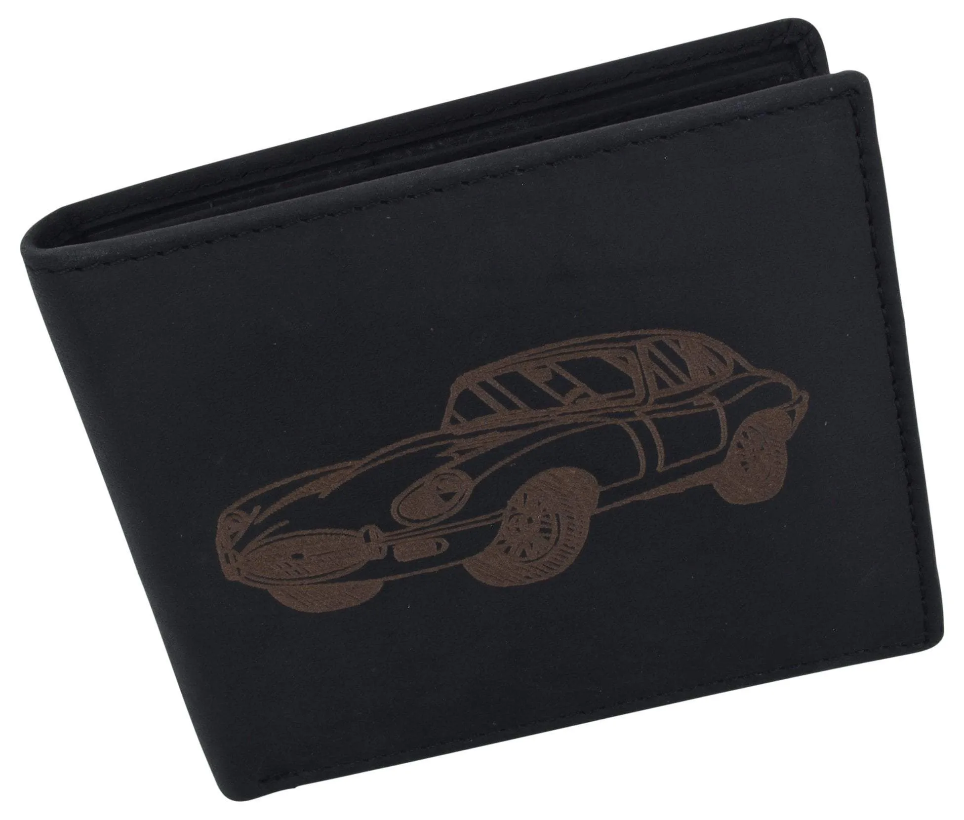 Mens Shelby Cobra Car Logo RFID Leather Bifold Flap Card ID Holder Wallet