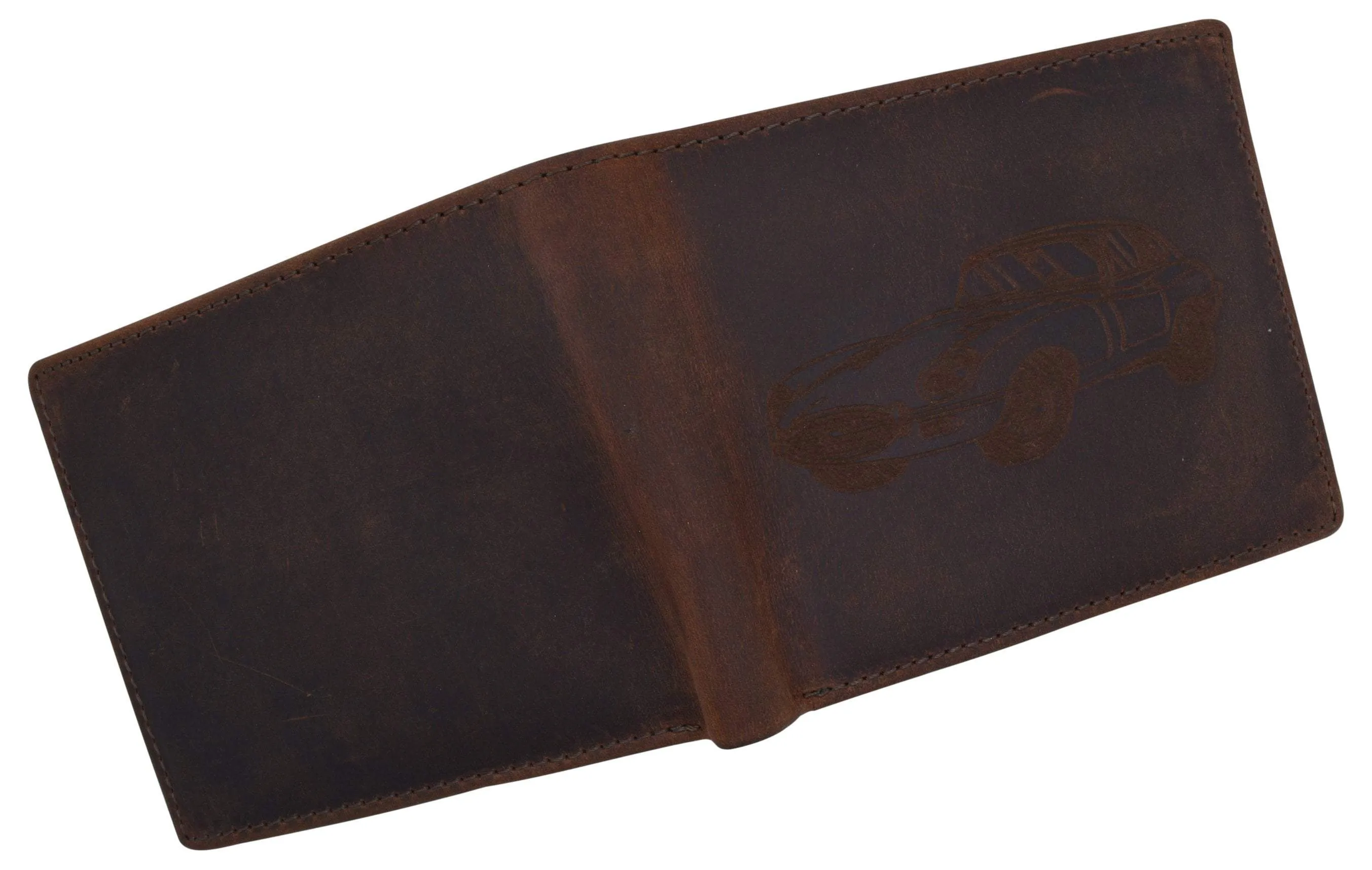 Mens Shelby Cobra Car Logo RFID Leather Bifold Flap Card ID Holder Wallet