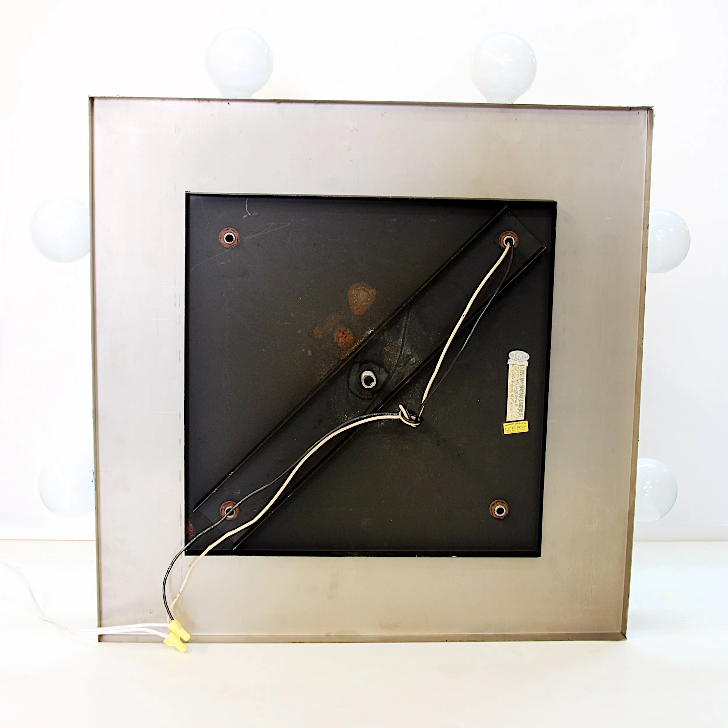 Mid-Century Modern Chrome Tic Tac Toe Chandelier Light Fxture by Lightolier