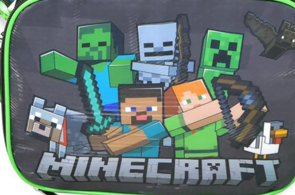 Minecraft Creeper 16 Inch Kids Backpack with Lunch Bag