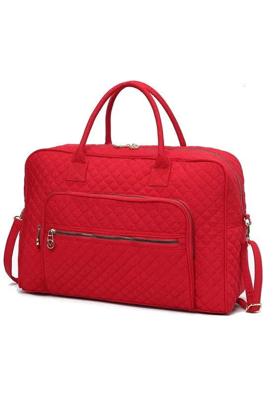 MKF Collection Jayla Solid Quilted Duffle Bag