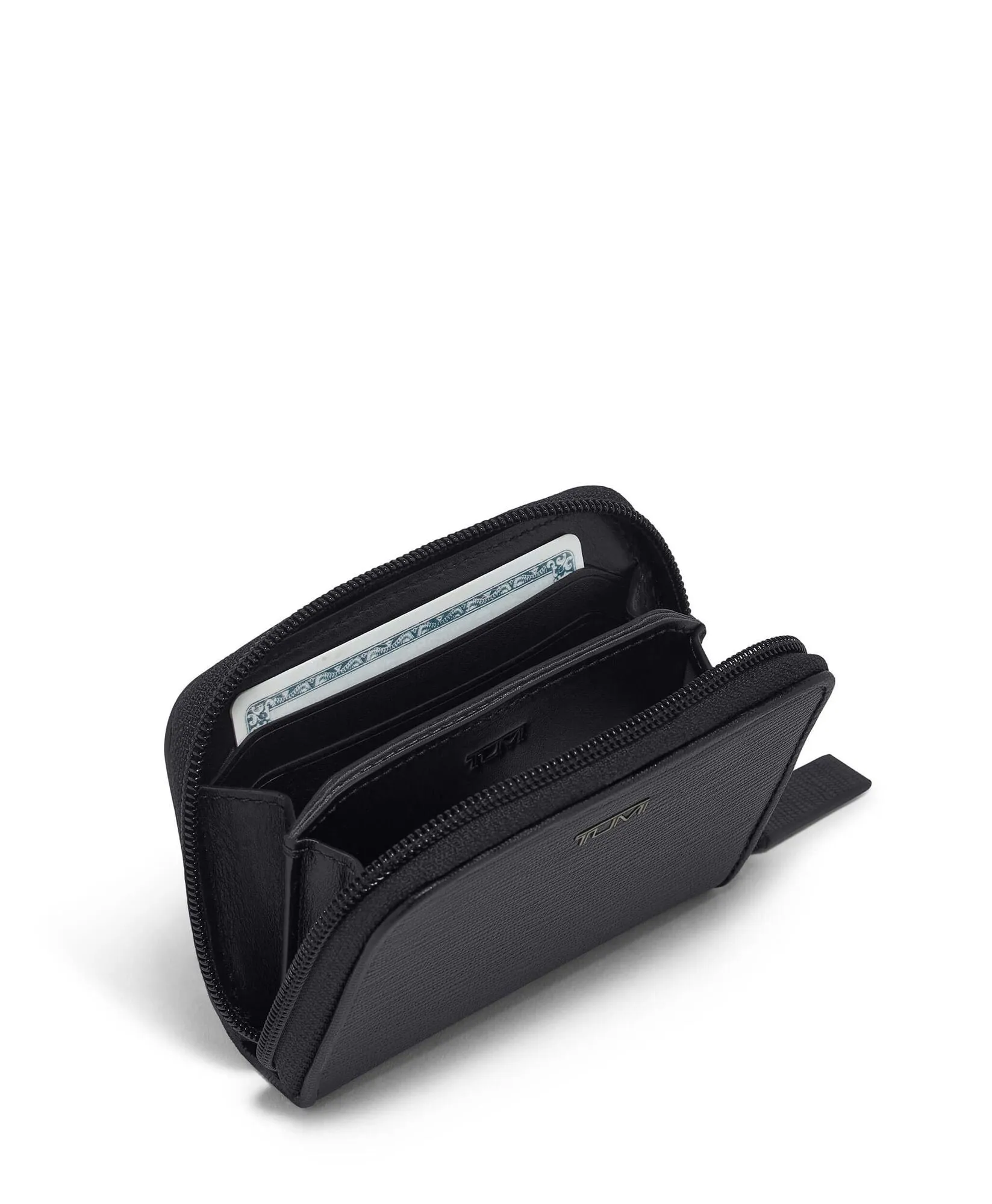 Nassau Zip Around Card Case - Black Embossed