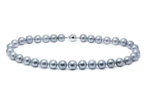 Natural Silver Grey Colour Pearl Necklace