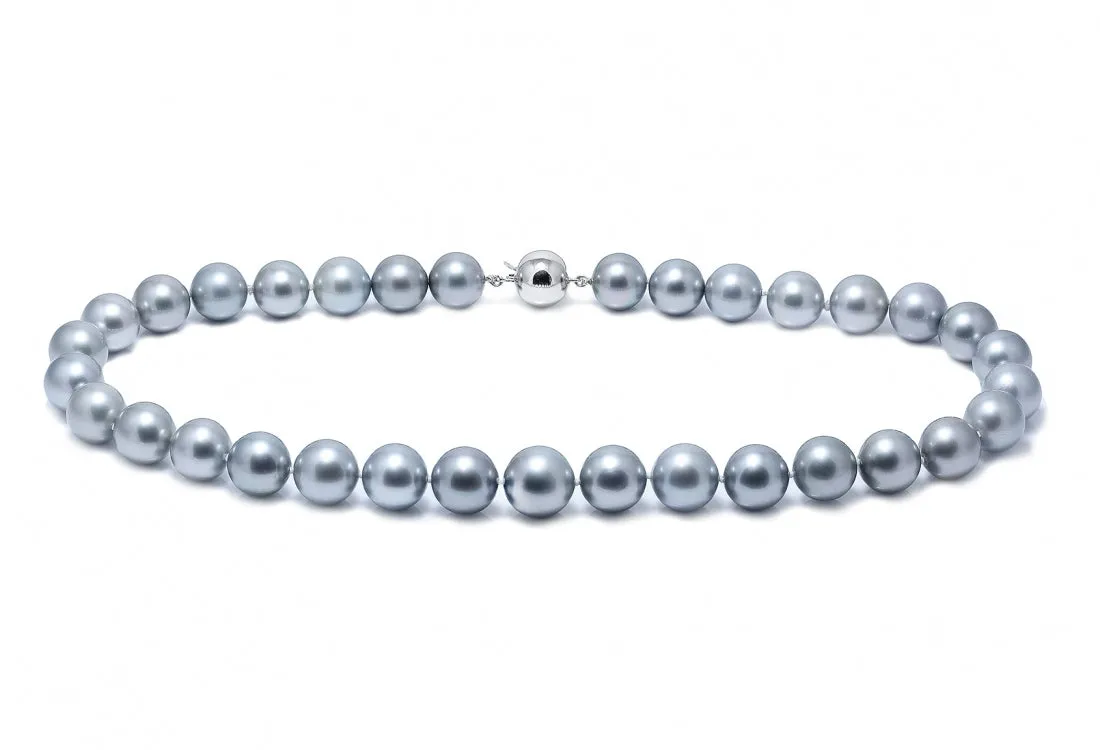 Natural Silver Grey Colour Pearl Necklace