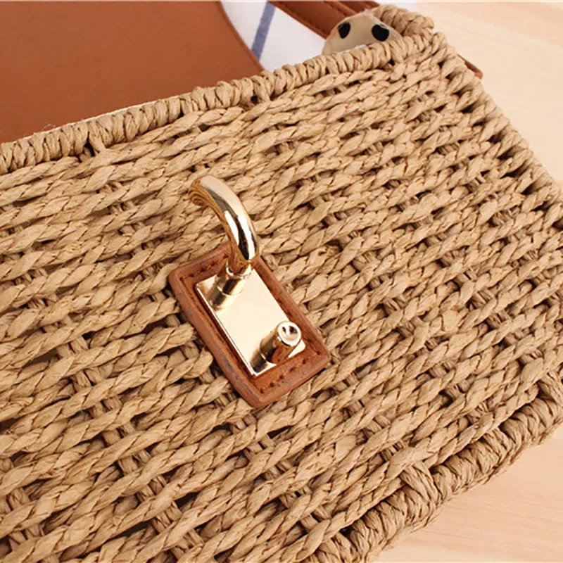 Paziye Square Crossbody Woven Beach Bag