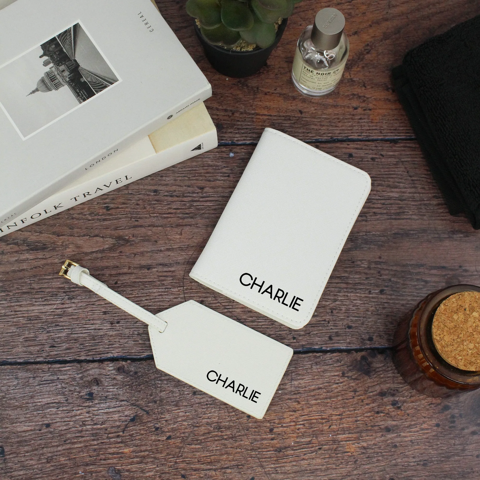 Personalised Men’s Passport Holder & Luggage Tag Set