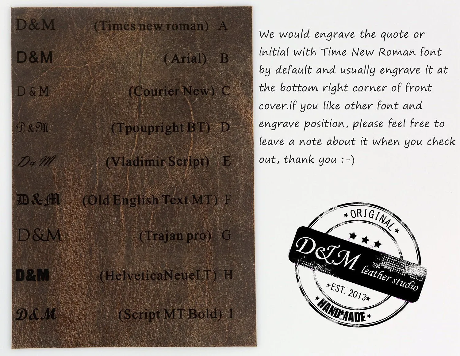 Personalized genuine leather cover sleeve for  Noble Note A5