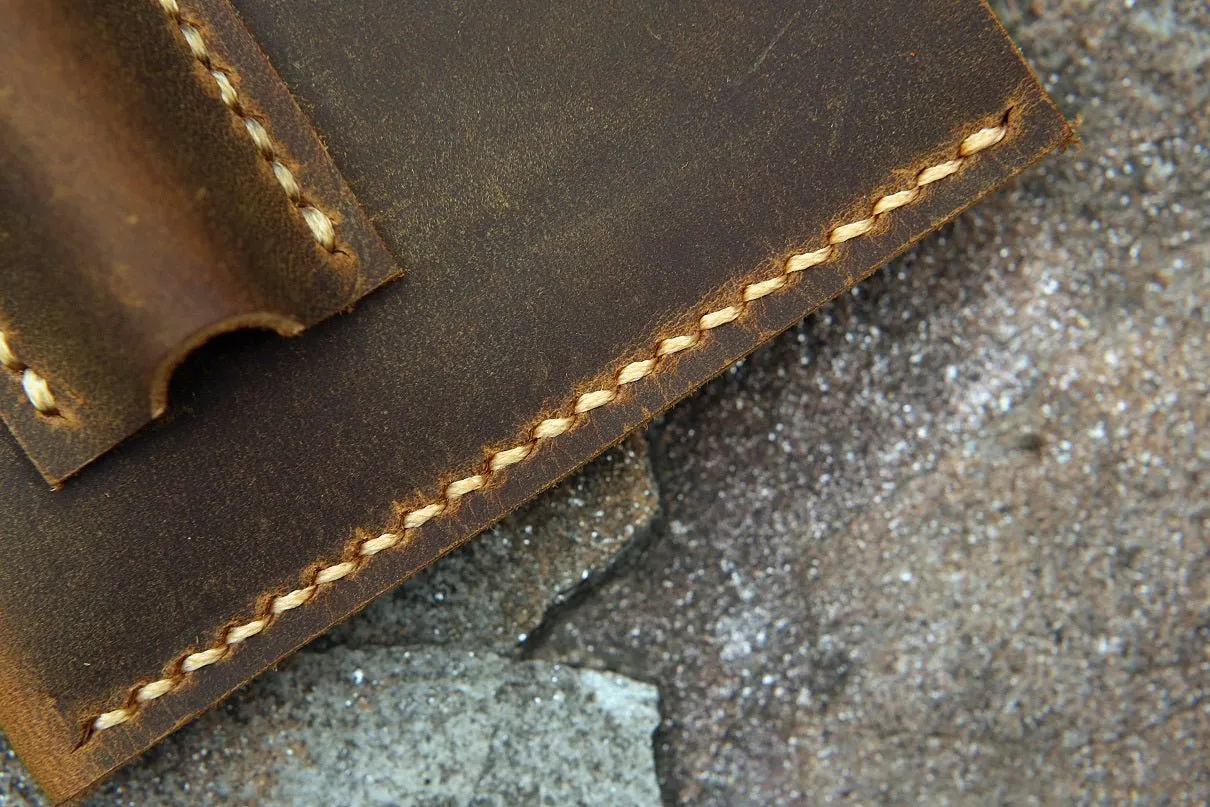 Personalized minimalist field notes leather sleeve pouch