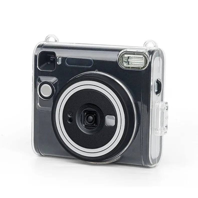 Pikxi CSQ40 Fujifilm Instax Square SQ40 Acrylic Crystal Transparent Protective Camera Case Bag with Shoulder Strap - Clear