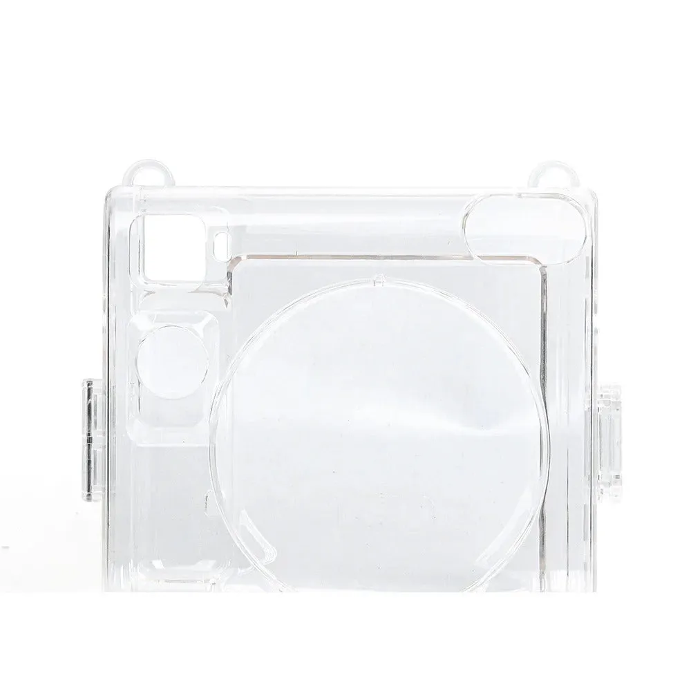 Pikxi CSQ40 Fujifilm Instax Square SQ40 Acrylic Crystal Transparent Protective Camera Case Bag with Shoulder Strap - Clear