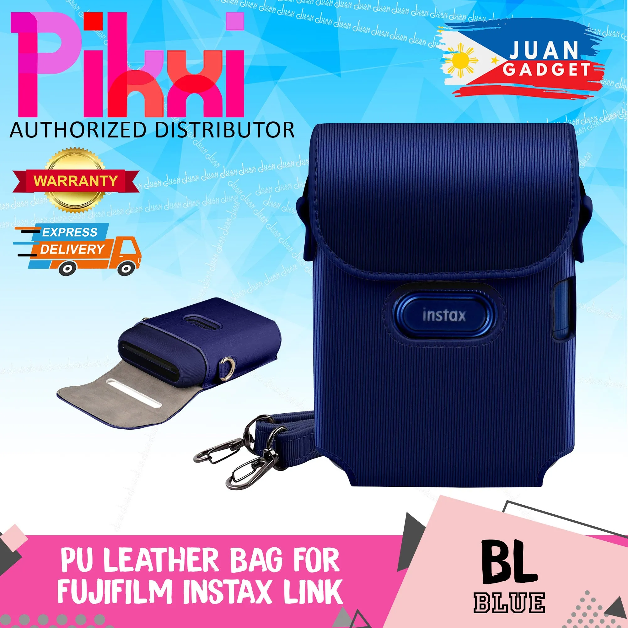 Pikxi Fujifilm Instax Mini Link Leather Case Bag Protector with Strap