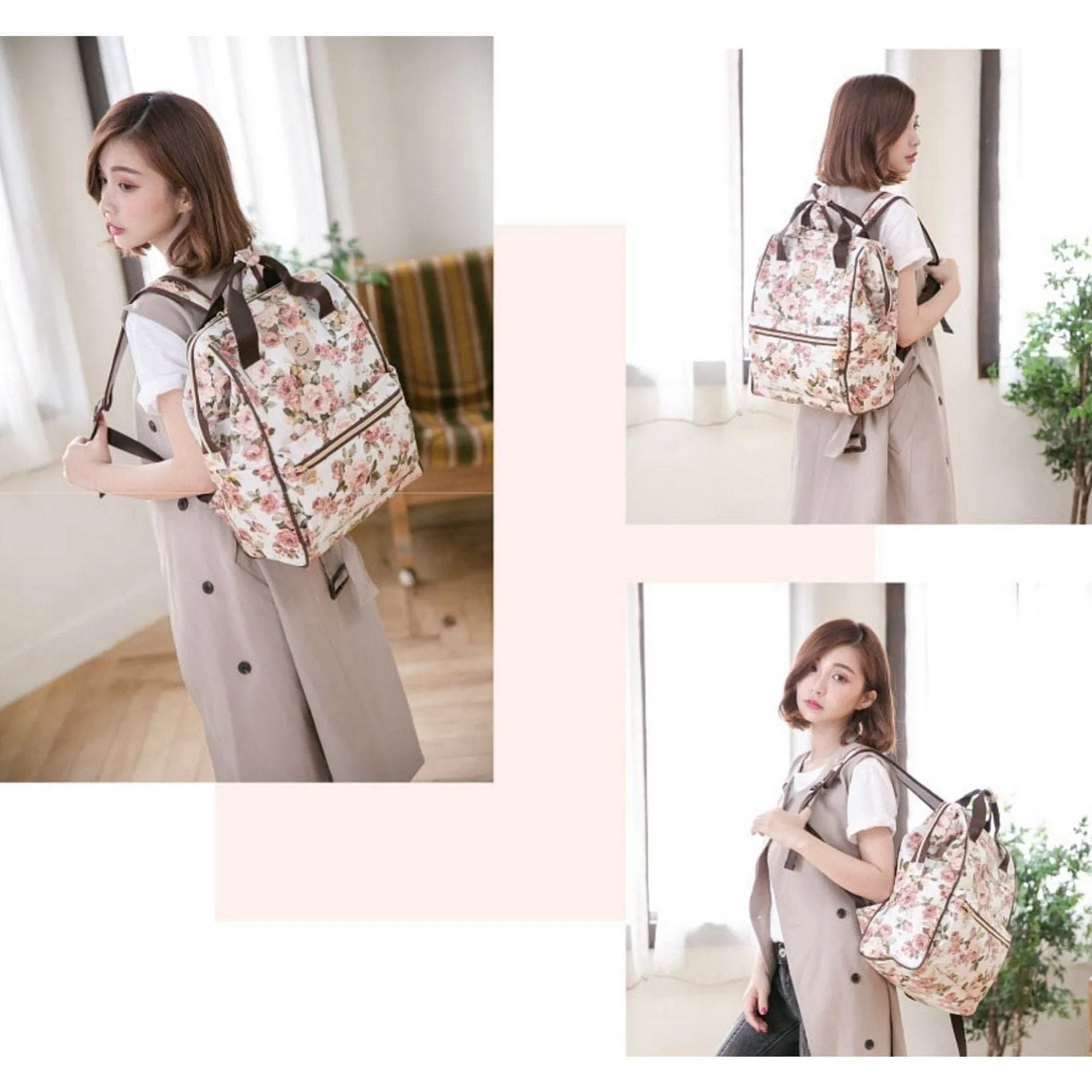 Pink Crumbs & Kittens Large Opening Backpack